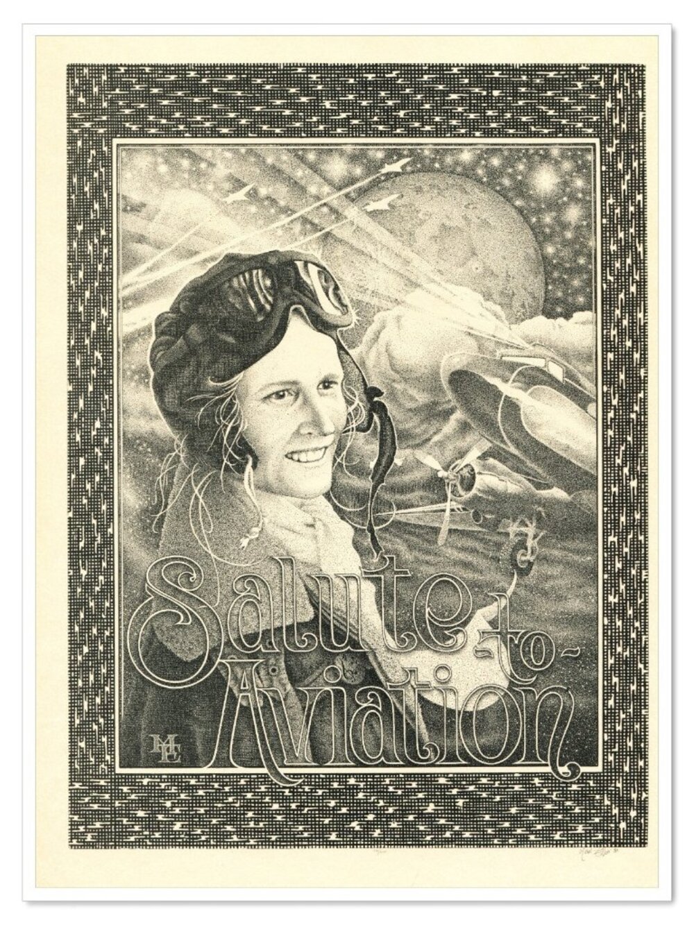 1981 Amelia Earhart Print – Signed by Max Elbo (Donnie Dope) – Limited Edition